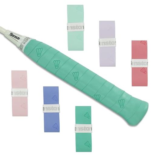 Senstonテニスバドミントングリップテープ滑り止め超吸収タイプグリップパターン設計(6本入)