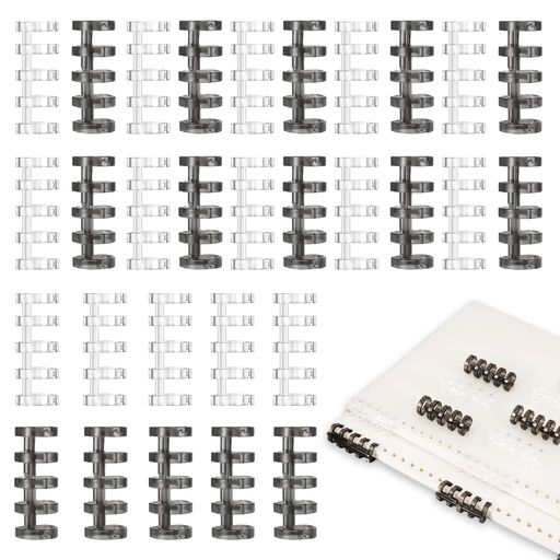 HITCHLIKE バインダーリング 30個セット ルーズリーフ リング 5穴 穴径15MM 透明 製本リング A4/A5/B5..