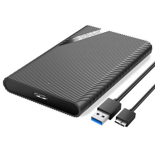 ORICO 2.5インチ HDDケース USB3.0 ハードディスクケース SSDケース SATA3.0 ドライブケース UASP対応 5GBPS高速 9.5MM/7MM 両対応 4TBまで 工具不要 ストライプ紋 2521U3-BK