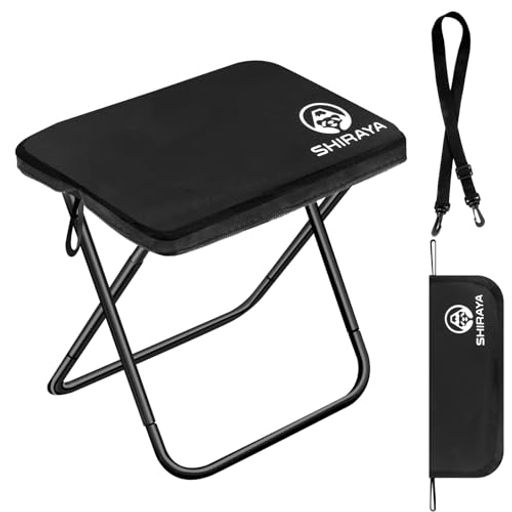 shiraya【2025Newモデル】折りたたみ椅子アウトドアチェアコンパクト超軽量アルミ合金ショルダー付き持..