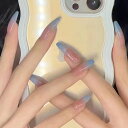 24枚入り青いグラデーションスイートガールズネイル写真を撮る、結婚式、成人式、パーティー、二次会などつけ爪付け爪ネイルチップ
