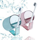 COOLLOODA歯磨きコップ歯ブラシコップ【2個セット】歯ブラシカップうがいコップPS素材透明抗菌取っ手付き逆に置き可能カビ防止自立割れない超軽量携帯便利簡約...