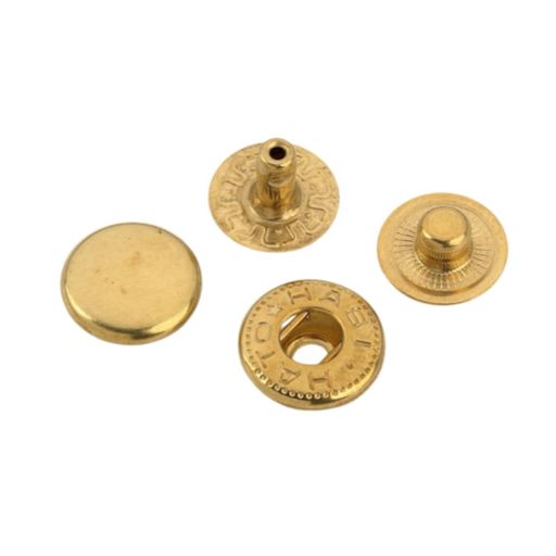 バネホックNO.110mm標準セット真鍮生地10組入りレザークラフト金具留め具.ボタン