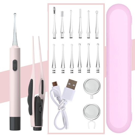 耳かきライト光る耳かきLEDライト付き耳かきUSB充電式光る耳かきルーペ耳掃除、マルチスタイルの交換可..