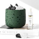 CJDUA アロマストーンセット ストーンディフューザー アロマディフューザー 天然石300G アロマオイル10ML クレーター模様のカップ 白水晶 黒曜石 ク...