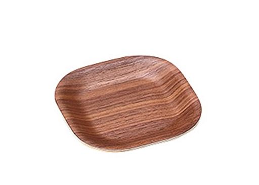 ウッドアクセサリーブラックウォールナットソフトスクエアーコースター【D-10.2H-1.1cm】T1013059