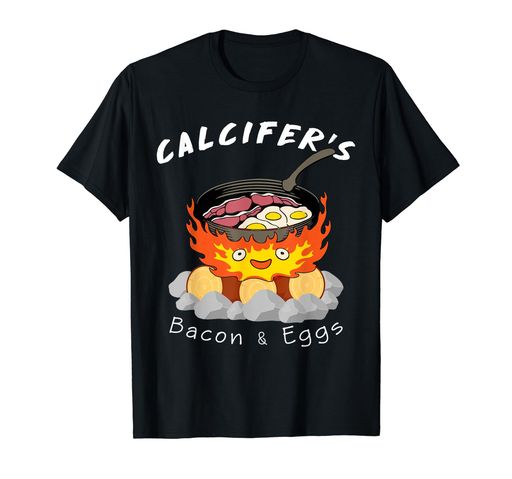 食品愛好家、カルシファーのベーコン、エッグクック。Tシャツ