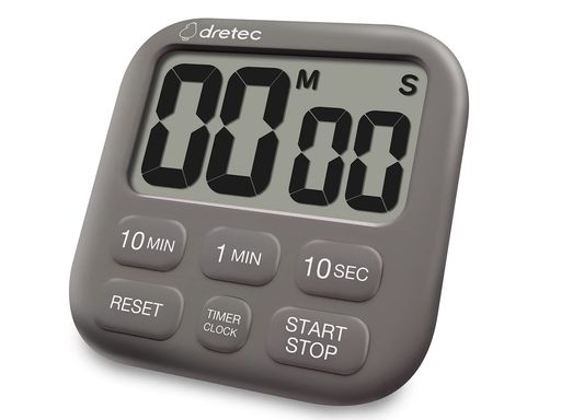 dretec デジタルタイマー キッチンタイマー 大型液晶ディスプレイ 調理用デジタルタイマー 強力マグネット メモリー機能 カウントアップ&カウントダウン 6キー ダークグレー 日本国内試験…