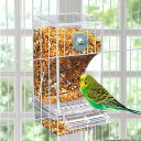 鳥用フードフィーダーバード食器バードフィーダー小型動物文鳥野鳥自動給餌器プラスチック製透明吊り下げこぼれを防ぐ鳥の餌箱餌入れ屋外用野鳥の餌台出張旅行お留守番インコブラン…
