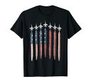 F18 ホーネット戦闘機ジェットアメリカ国旗飛行機 F-18 7 月 4 日 Tシャツ