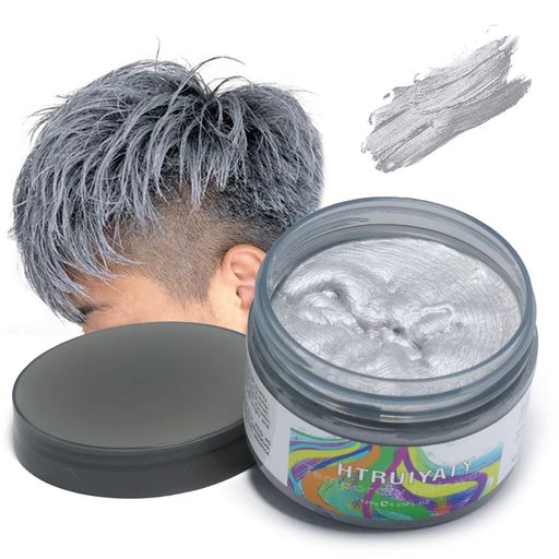 一時的なカラーヘアーワックス男女兼用使い洗える天然成分DIY髪色ーワックスハロウィンコスプレ(グレー)