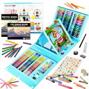 KINSPORY290点お絵描きセット子供用アートセット、両面イーゼル水彩画色鉛筆絵の具マーカークレヨンセット、新進アーティスト向けの学用品画材ケースギフトガールズボーイズキッズティ…