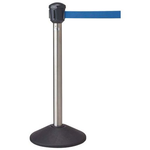 ベルトパーテーションAW屋外対応ナイロンベルト3.6mヘアラインベルト青