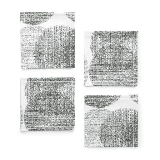 楽天Ilmondomallスタイルデコール（STYLEDecor）コースターラミネートおしゃれ布4枚セット洗える北欧グレーシンプルサークル柄W3002110