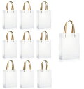 siawadekyラッピングギフトバッグ10枚入透明手提げ袋プラスチック製飲み物包装ラッピング袋厚手耐久性防水お菓子お土産包装用ショッピングバッグ20*26*8cm