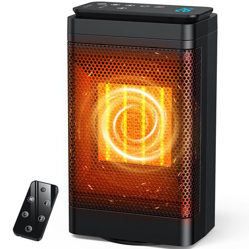 セラミックヒーター【2025新定番・節電・AI知能恒温】セラミックファンヒーター8W/600W1200w3段階温風ヒーター小型電気省エネ暖房足元首振り液晶ディスプレイタイマー付きリモコン付き過…