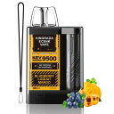 ECENK電子タバコ使い捨てVAPEベイプ7500回吸引可能シーシャ10風味爆煙TYPE-C充電可能大容量持ち運び特製リキッド水蒸気たばこ禁煙サポートニコチンなしストラップ付き(ブルーベリー·びわ·…