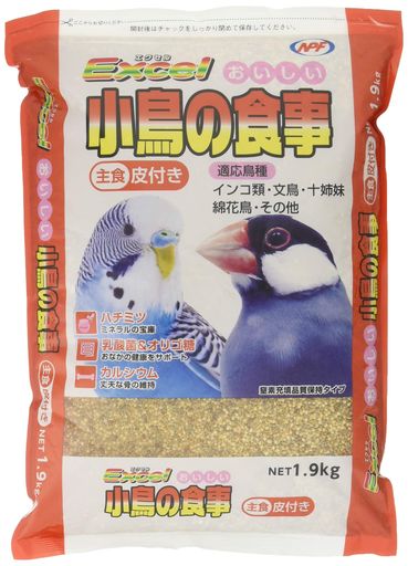 NPF ナチュラルペットフーズ エクセルおいしい小鳥の食事 皮付き 1.9キログラム (X 1)