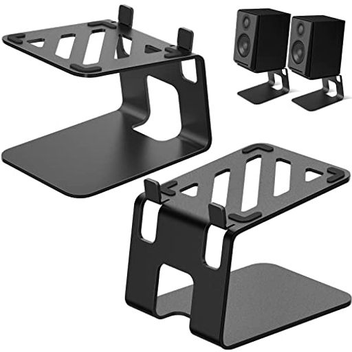 VAYDEERスピーカースタンド卓上小型スピーカー台・スタンド本棚スピーカー用特殊傾斜設計ブラック[2台1組](2)