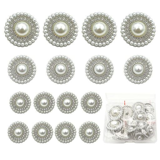 sempiterno レディースおしゃれ メタル パール ボタン レディースジャケットスーツボタン 洋服用 コート用ボタン 交換 修理 DIYハンドクラフトアクセサリー 衣類素材アクセサリー 15mm/20mm/25mm…
