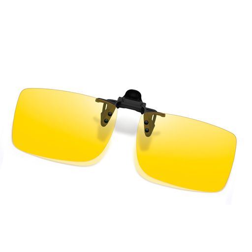[Joopin] クリップオン サングラス メガネにつける 眼鏡の上から 跳ね上げ式 偏光 UV400カット TAC 軽量(イエロー)