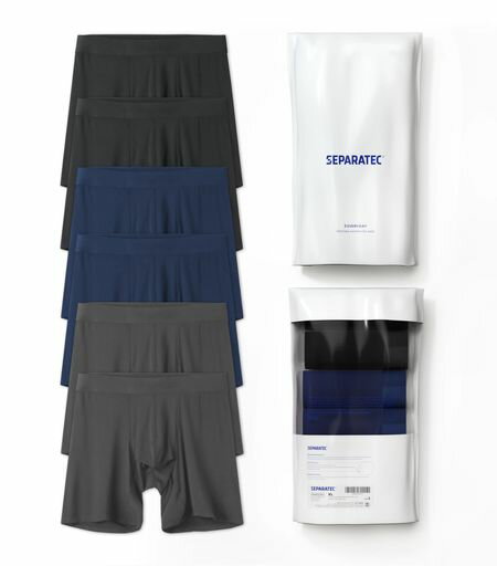 [Separatec(セパレーテック)]ボクサーパンツロング丈分離型前開き蒸れない竹繊維X22001メンズ6枚組(ブ..