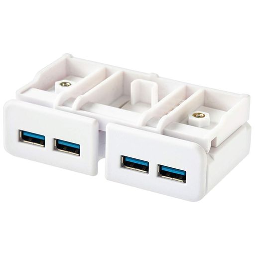 リヒトラブ パソコン台 モニター台 USB USB3.0ハブ 白 幅9.8×奥行5.3×高さ3.2CM 机上台専用 A7337-0