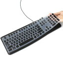 シリコーンキーボードカバースキン LOGITECH K120 & MK120用 人間工学デスクトップ USB有線キーボード 防水プロテクター アクセサリー (ブラック)(2)