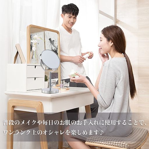 CERDECO シンプルデザイン 真実の両面鏡DX 5倍拡大鏡 360度回転 卓上ミラー スタンドミラー メイクアップ 化粧道具 (S・鏡面148MMΦ シルバー) J622 CERDECO シンプルデザイン 真実の両面鏡DX 5倍拡大鏡 360度回転 卓上ミラー スタンドミラー メイクアップ 化粧道具 (S・鏡面148MMΦ シルバー) J622