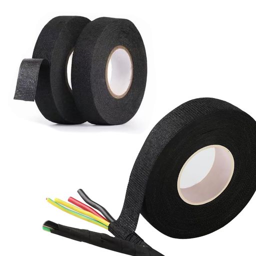 電気絶縁用ビニールテープエンジンルーム配線車用ハーネステープ幅19mmx長さ15m手で切断黒2個入り