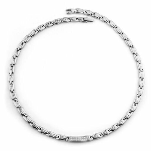 [はち]純チタンレディースネックレス磁気ヘマタイト静電気除去ネックレス健康高級ジュエリーシルバー47cm