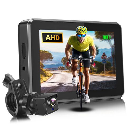 ATOVANKA自転車ミラー4.3インチ自転車バックミラーAHD高精細画質110°水平画角IP68防水自転車カメラ角度..
