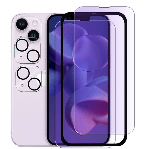 【対応機種・セット内容】対応機種:iPhone14専用ガラスフィルムです。セット内容:2枚ガラスフィルムブルーライト+2枚カメラフィルムセット+ガイド枠。 【目の疲れを軽減】先進のブルーライトカット反射技術により、大幅にブルーライトをカットし、目に掛かる負担を軽減し、近視の進行を効果的に予防することができます。※ご注意:ブルーカットフィルムのフィルムは、通常の光の下では透明に見え、日光の下でスマートフォンの画面に青い反射があります。 【液晶画面とカメラの全面保護】液晶画面、またはレンズのみを保護する他社の製品とは違い、液晶画面の全面と後ろのカメラをカバーするフルカバーガラスフィルムセットです。ハードコーティング加工により、ガラスの硬さを向上させて、正面や側面からの衝撃を最大限に吸収し、ヒビ割れ防止可能。 【指紋防止・飛散防止】強化ガラスの表面は指紋防止コーティングが施されて、画面がさらさらで指紋や汚れが付きにくい、拭けばすぐに綺麗になります。飛散防止加工により、万が一割れてもガラス破片が飛び散りにくい。