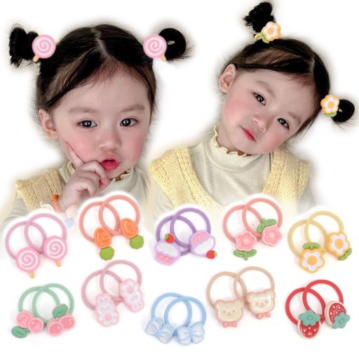 BIANHUAN ヘアゴム こども フルーツ ヘアアクセサリー キッズ ヘアアクセ 20(10×2)本セット 子供 髪ゴム 輪ゴム ベビー へあアクセサリー