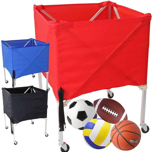 iimono117ボールかご折り畳みキャスター付き[バレーボールバスケサッカーハンドボールドッジボール]ボ..