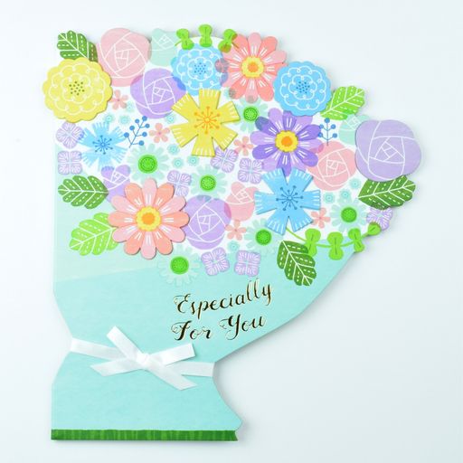 ダイカット色紙フラワーブーケミニ62-145ブルー