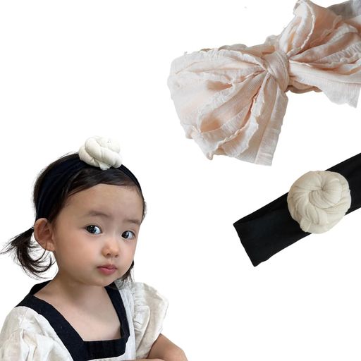 HAIR BAND SET(2PCS) ベビードーナツターバン 新生児帽子 ヘアバンド ベビーヘアバンド 百日男児 出産祝い (WHITE) HAIR BAND SET(2PCS) ベビードーナツターバン 新生児帽子 ヘアバンド ベビーヘアバンド 百日男児 出産祝い (WHITE)