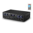 DonnerパワーアンプBluetooth5.0オーディオアンプ出力440WオーディオステレオレシーバーUSB/SD/FM/2MicINEcho/RCA/LED...