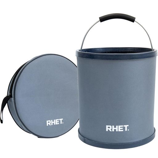 折り畳みバケツ洗車ケース付[大容量&持ち運べる&畳める]アウトドアキャンプ釣り11L24.5cmx27.5cmグレー..