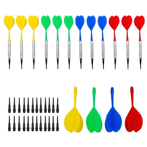 KKLMダーツ矢12本14gハウスダーツソフト初心者・初中級者向け入門用練習用入門級家庭用初心者忘年会イベントに活躍