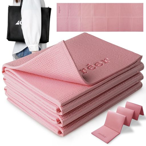 créer(クレエ)【日本国内メーカー】ヨガデビューに最適なヨガマット折りたたみ厚め6mm持ち運び用バッグ..