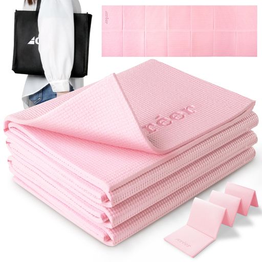 créer(クレエ)【日本国内メーカー】ヨガデビューに最適なヨガマット折りたたみ厚め6mm持ち運び用バッグ..