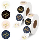 ThankYouサンキューシール1000枚大量2ロールDARENYI感謝シールありがとうシールThankyouシールラッピングプチギフトお礼状ハンドメイドありが...