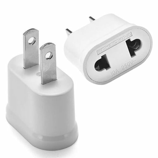 HUIKKJPコンセント海外用電源変換欧州規格-日本規格1対1変換プラグマルチ変換アダプター2ホールフラットプラグ電気製品旅行用(日本/タイ/中国/中国台湾/米国など)小型で持ち運びに便利電…