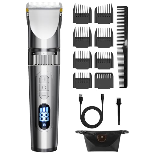 バリカン メンズ 電動バリカン 【2024改良モデル】 ヘアカッター 散髪用 3段階スピード調節 0.8-2.0mm対応 IPX7 防水 水洗い可 自動