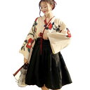 【最速配送】【全国送料無料】大正ロマン 袴 コスプレ 着物 和装 和服 ロリィタ 文化祭 ハロウィン ショート丈 (黒色 Lサイズ)