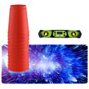 【最速配送】【全国送料無料】 スポーツ スタッキング カップ 12個 & マット セット (タイマー付き レッド)