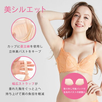 ブラ&ショーツ2色SET【正規品】贅沢脇肉キャッチャーHappyBag流れる脇肉をバストへ|育乳ブラブラジャーショーツセットショーツセットバストアップバストアップブラレディース補正下着脇肉スッキリいくにゅうぶら下着寄せ上げ胸垂れない下垂