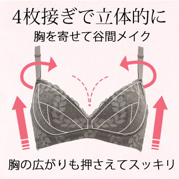 奇跡のノンワイヤーもう離れ垂れへんブラ機能性(育乳ブラレース谷間バストアップブラ脇高ブラバストアップレディース脇肉補正下着補正ブラいくにゅうぶらバスト寄せ上げ総レースノンワイヤーブラジャーブラジャー育乳下着大きいサイズセクシー)
