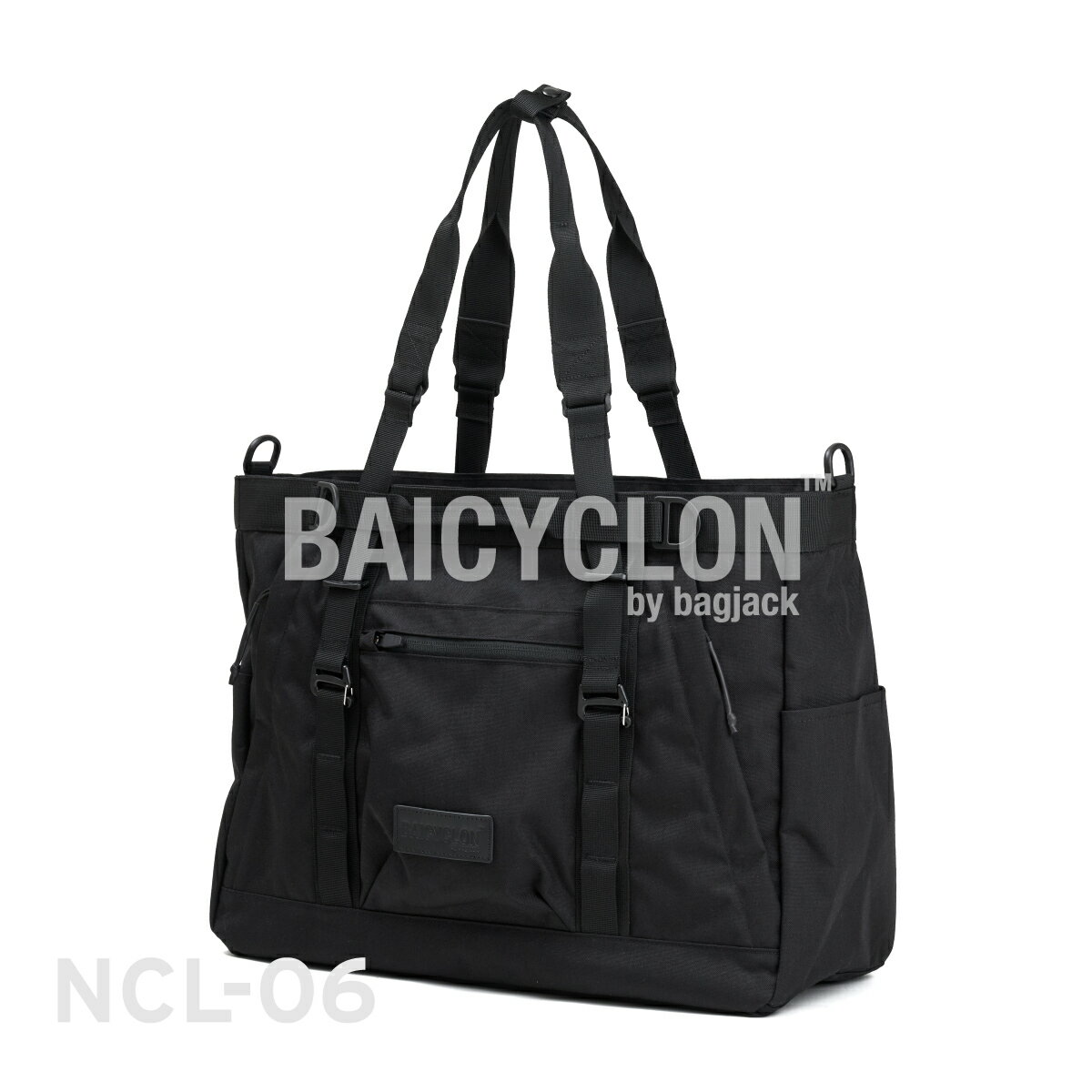 バイシクロン トート バッグ NCL-06 2WAY 大容量 4段階 ハンドル ショルダー ノート PC 肩 斜め 掛け クロス ボディ ビジカジ オンオフ 通勤 ナイロン コーデュラ シリコン コーティング 革 ブラック 黒 AIR TIGHTNESS BAICYCLON by bagjack NEXT CORE LINE TOTE BAG BLACK